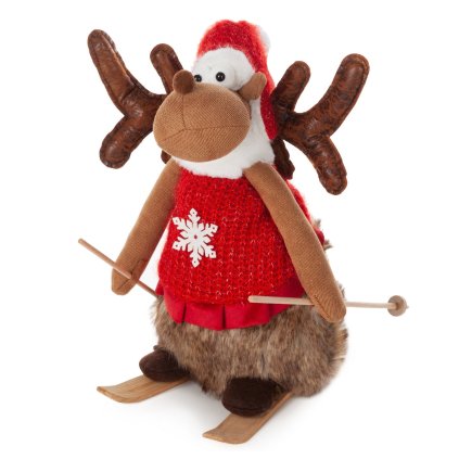 VÁNOČNÍ DEKORAČNÍ FIGURKA REINDEER 37 CM VÍCEBAREVNÁ