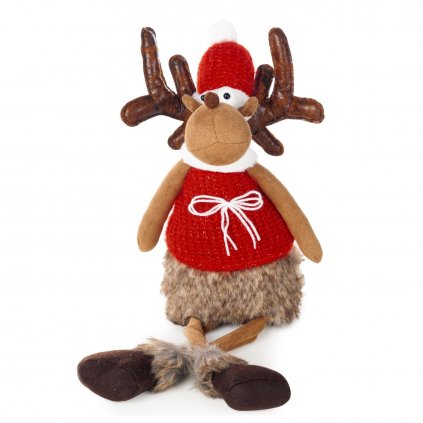 VÁNOČNÍ DEKORAČNÍ FIGURKA REINDEER 59 CM VÍCEBAREVNÁ