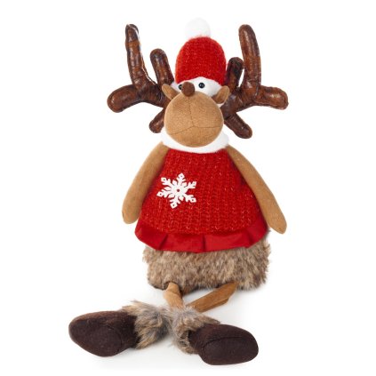 VÁNOČNÍ DEKORAČNÍ FIGURKA REINDEER 59 CM VÍCEBAREVNÁ