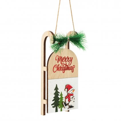 SADA 12KS VÁNOČNÍ DEKORACE SLEDGE 17CM VÍCEBAREVNÁ