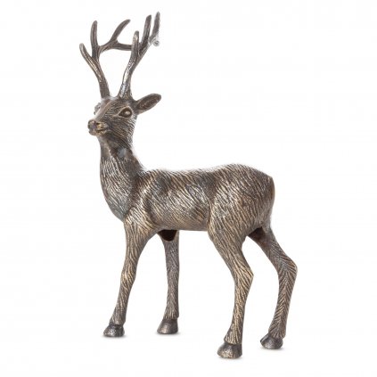 VÁNOČNÍ DEKORAČNÍ FIGURKA DEER 42CM TMAVÁ ZLATÁ