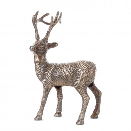 VÁNOČNÍ DEKORAČNÍ FIGURKA DEER 31CM TMAVÁ ZLATÁ