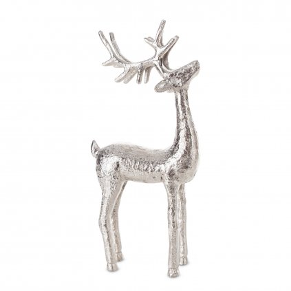 VÁNOČNÍ DEKORAČNÍ FIGURKA DEER 39CM STŘÍBRNÁ