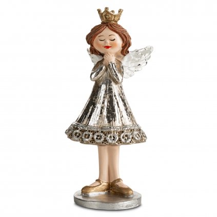 SADA 4 KS VÁNOČNÍ DEKORAČNÍ FIGURKA ANGEL 10 CM VÍCEBAREVNÁ