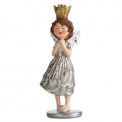 SADA 4 KS VÁNOČNÍ DEKORAČNÍ FIGURKA ANGEL 11 CM VÍCEBAREVNÁ