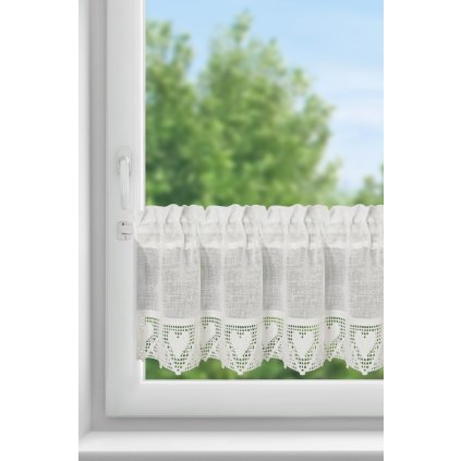 KRÁTKÁ ZÁCLONA NA PÁSCE DORIS 150X30 CM KRÉMOVÁ