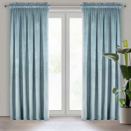 ZATEMŇOVACÍ ZÁVĚS NA PÁSCE ROSA 140X270 CM BLEDĚMODRÁ