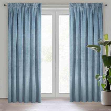 ZATEMŇOVACÍ ZÁVĚS NA PÁSCE RIA 140X270 CM MODRÁ