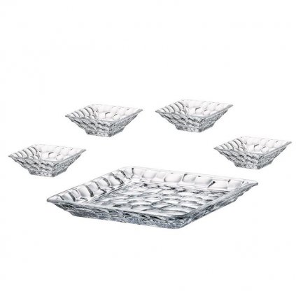 bohemia marble zestaw talerz 4 miski