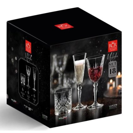 rcr melodia zestaw 18el kieliszki szklanki