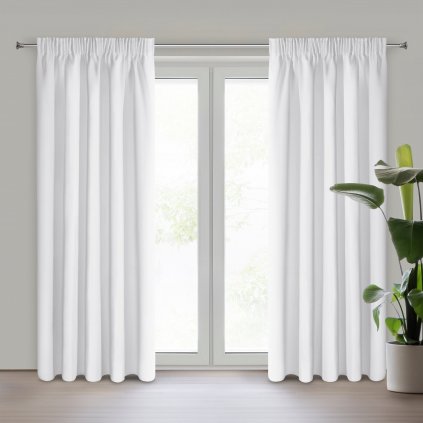 ZATEMŇOVACÍ ZÁVĚS NA PÁSCE LOGAN 135X270 CM BÍLÁ