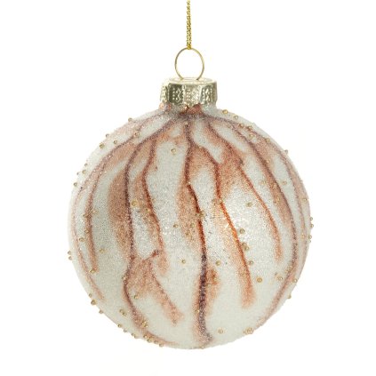 SADA 4KS VÁNOČNÍ OZDOBA SKLENĚNÁ (FI) 8 CM VZOROVANÁ