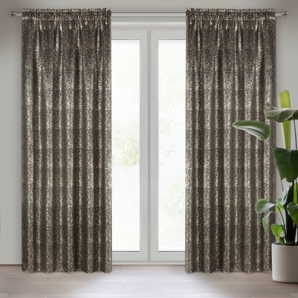 ZATEMŇOVACÍ ZÁVĚS NA PÁSCE EBRU 135X270 CM ČERNÁ