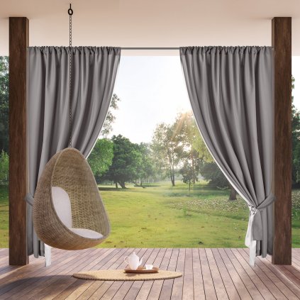 ZAHRADNÍ VODĚODOLNÝ ZÁVĚS NA PÁSCE GARDEN 155X200 CM ŠEDÁ
