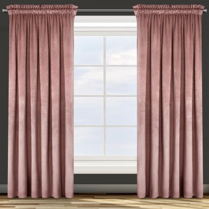 ZATEMŇOVACÍ ZÁVĚS NA PÁSCE ROSA 140X270 CM TMAVĚŘŮŽOVÁ