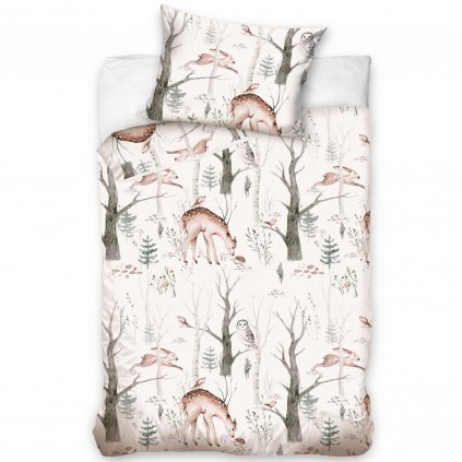 posciel bawelna 90x120 40x60 zwierzeta lesne