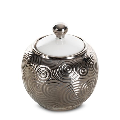 DEKORAČNÍ NÁDOBA 10X10X11 CM STŘÍBRNÁ