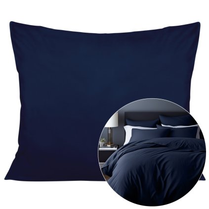 poszewka satyna bawelna ciemny granat 026 50x70