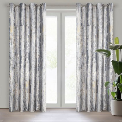 ZATEMŇOVACÍ ZÁVĚS NA KROUŽCÍCH GRACE 140X250 CM VZOROVANÁ