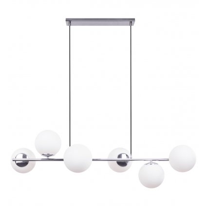 lampa sufitowa modny zyrandol chrom klosze kule nad stol siena e14