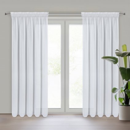 ZÁCLONA NA PÁSCE ARLETA 135X270 CM BÍLÁ