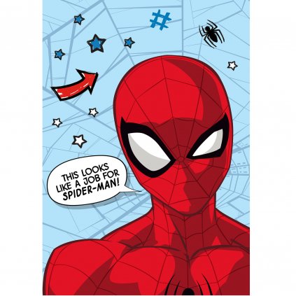 koc flanelowy 100x150 spiderman niebieski coral