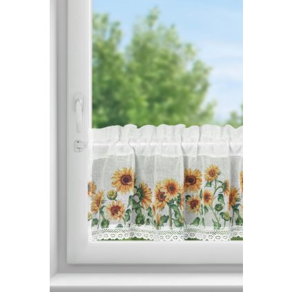 KRÁTKÁ ZÁCLONA NA PÁSCE HELIA 150X30 CM KVĚTY