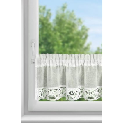 KRÁTKÁ ZÁCLONA NA PÁSCE GABI 150X30 CM KRÉMOVÁ