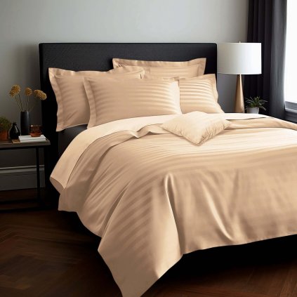 posciel satyna bambusowo bawelniana p stripe bei