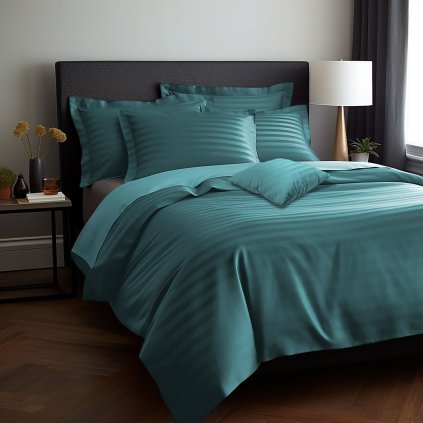 posciel satyna bambusowo bawelniana p stripe sea