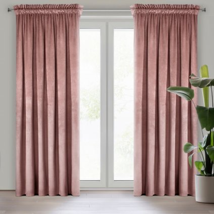 ZATEMŇOVACÍ ZÁVĚS NA PÁSCE MELANIE 140X270 CM TMAVĚŘŮŽOVÁ