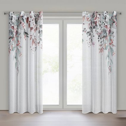ZÁVĚS NA KROUŽCÍCH MEG, SADA 2KS 140X260 CM KVĚTY