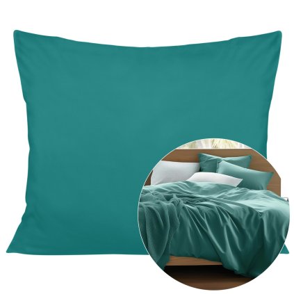 poszewka satyna bawelna ciemny turkus 042 50x60