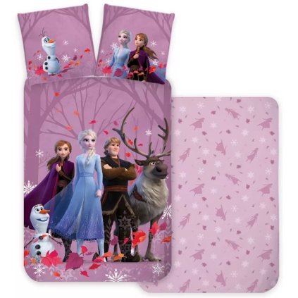 posciel bawelna 100x135 40x60 kraina lodu fiolet