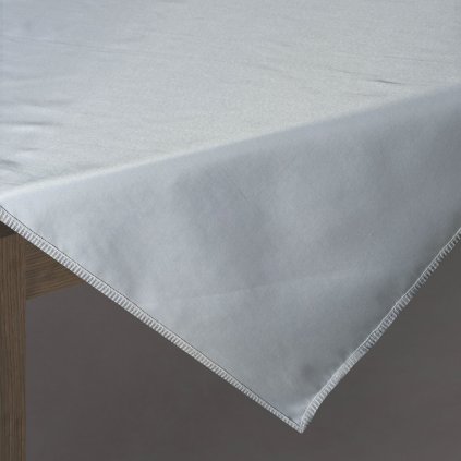 DEKORAČNÍ UBRUS S ČIPKOU REINA 80X80 CM STŘÍBRNÝ