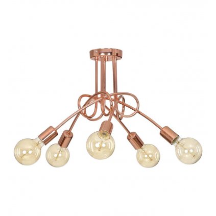 oryginalna lampa loft 5 punktowa edison miedziana