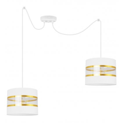 nowoczesna lampa wiszaca spider elegance gold z abazurami