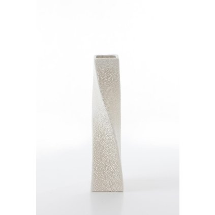 DEKORAČNÍ VÁZA RISO 8X8X32 CM KRÉMOVÁ