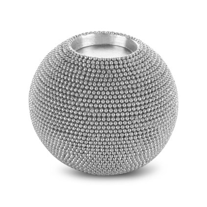 DEKORAČNÍ SVÍTNÍK ELDO 10X10X9 CM STŘÍBRNÝ