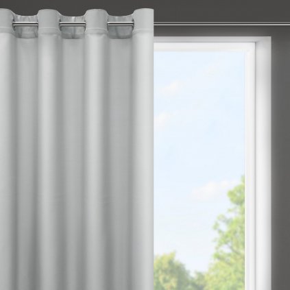 ZÁVĚS NA KROUŽCÍCH RITA 140X175 CM ŠEDÁ