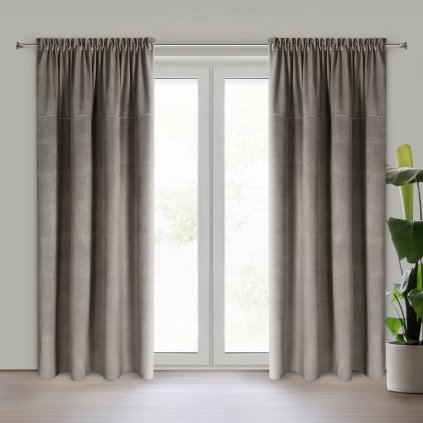 ZATEMŇOVACÍ ZÁVĚS NA PÁSCE MILO 140X300 CM ŠEDÁ