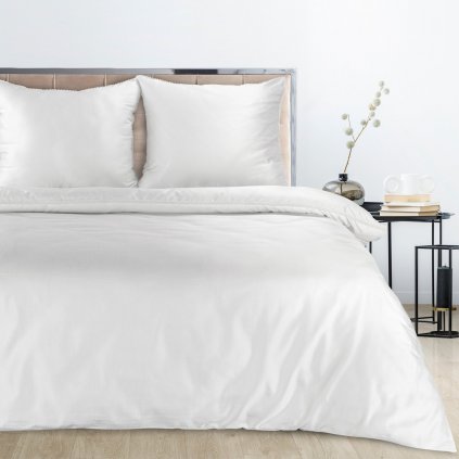 SATÉNOVÉ POVLEČENÍ LINDA 160X200 CM, 2 KS 70X80 CM BÍLÉ