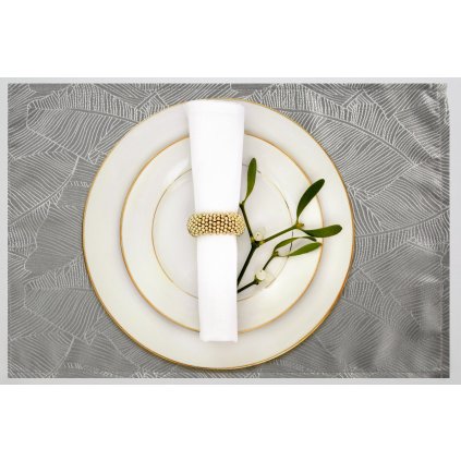 SADA 4 KS PROSTÍRÁNÍ NA STŮL ISLA 30X40 CM STŘÍBRNÁ