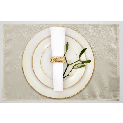 SADA 4 KS PROSTÍRÁNÍ NA STŮL ISLA 30X40 CM KRÉMOVÁ