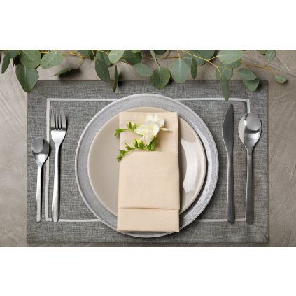 SADA 4 KS PROSTÍRÁNÍ NA STŮL MEGI 40X30 CM ŠEDÁ