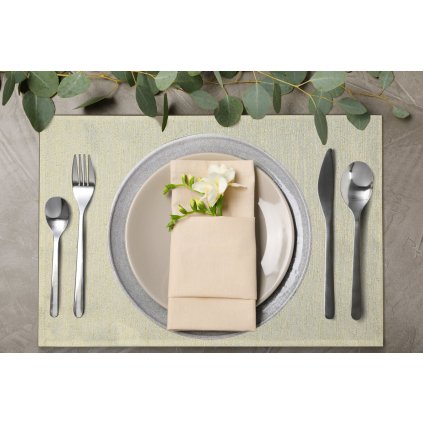 SADA 4 KS PROSTÍRÁNÍ NA STŮL DAGA 40X30 CM KRÉMOVÁ