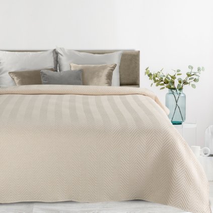 PŘEHOZ NA POSTEL LEN 170X210 CM KRÉMOVÝ