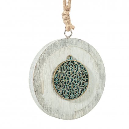 SADA 6KS VÁNOČNÍ DEKORACE KELLY 01 9 CM BÍLÁ