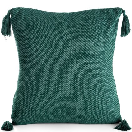 DEKORAČNÍ POVLAK NA POLŠTÁŘ POLY5 45X45 CM TMAVĚZELENÁ