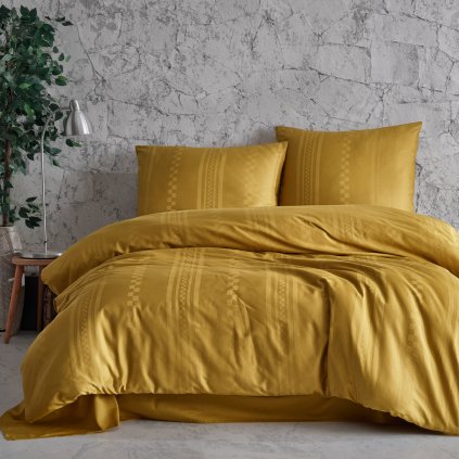 posciel satyna bawelniana capital mustard 160x200